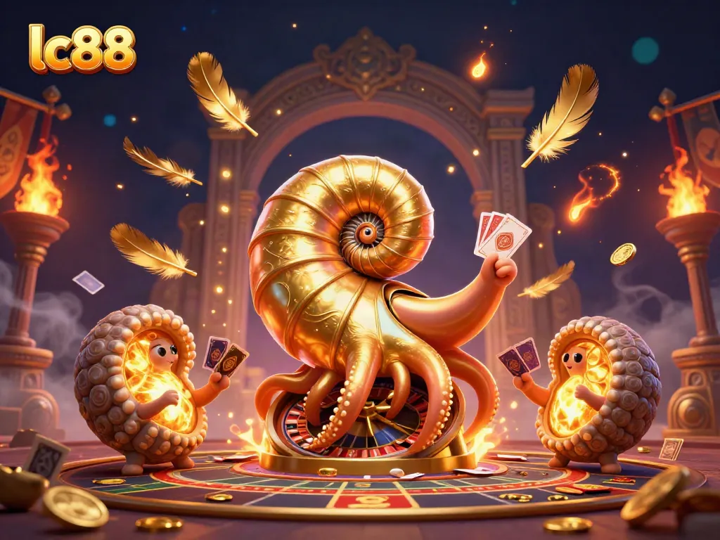 lc88 spins the roulette wheel amidst glowing companions, capturing the excitement of live casino gaming.
