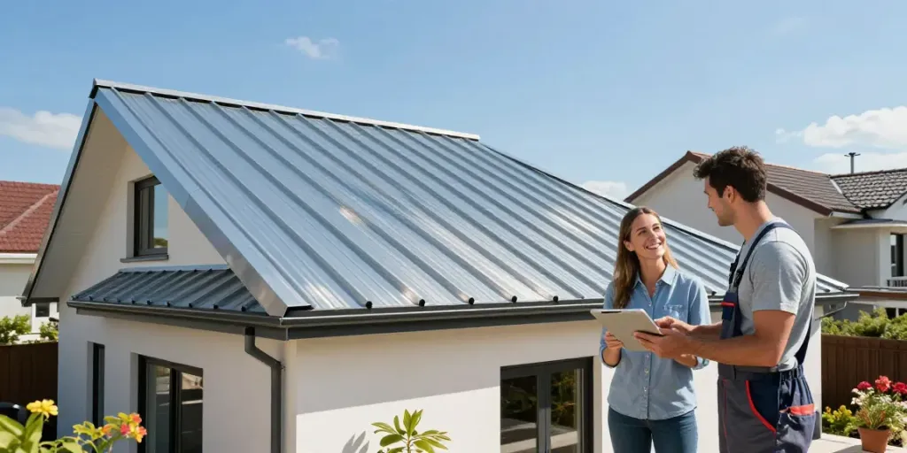 MROOF Metal Roofing installed on a modern home, showcasing stylish design and quality.