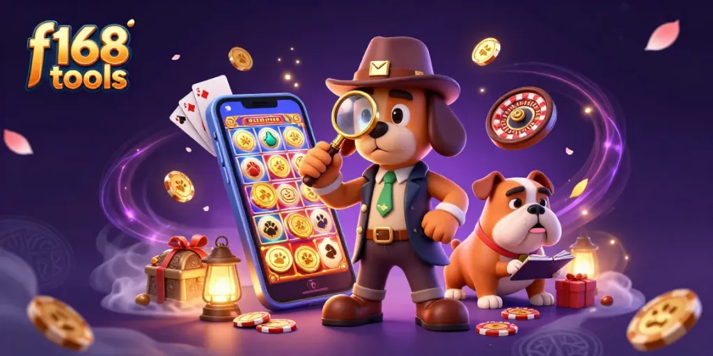 Engage with f168 tools as the detective uncovers clues in a vibrant casino scene.